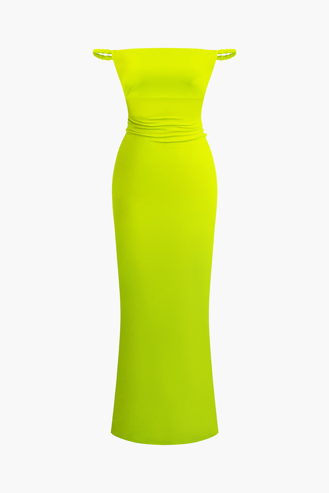 Vestido Maxi Noche Cuello Halter Crochet Espalda Abierta