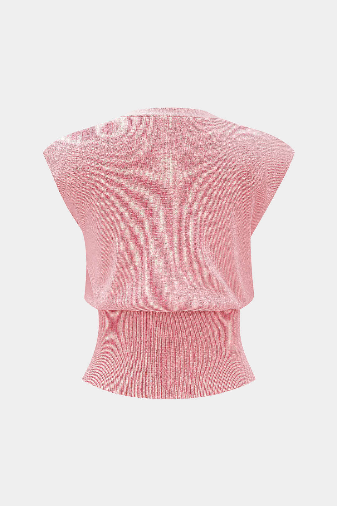 Blusa De Punto Sin Mangas Con Botones Silueta Elegante