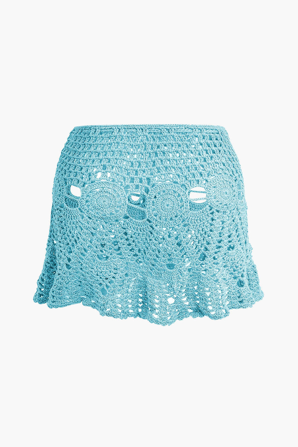 Conjunto Dos Piezas Ganchillo Halter Top Y Falda Mini
