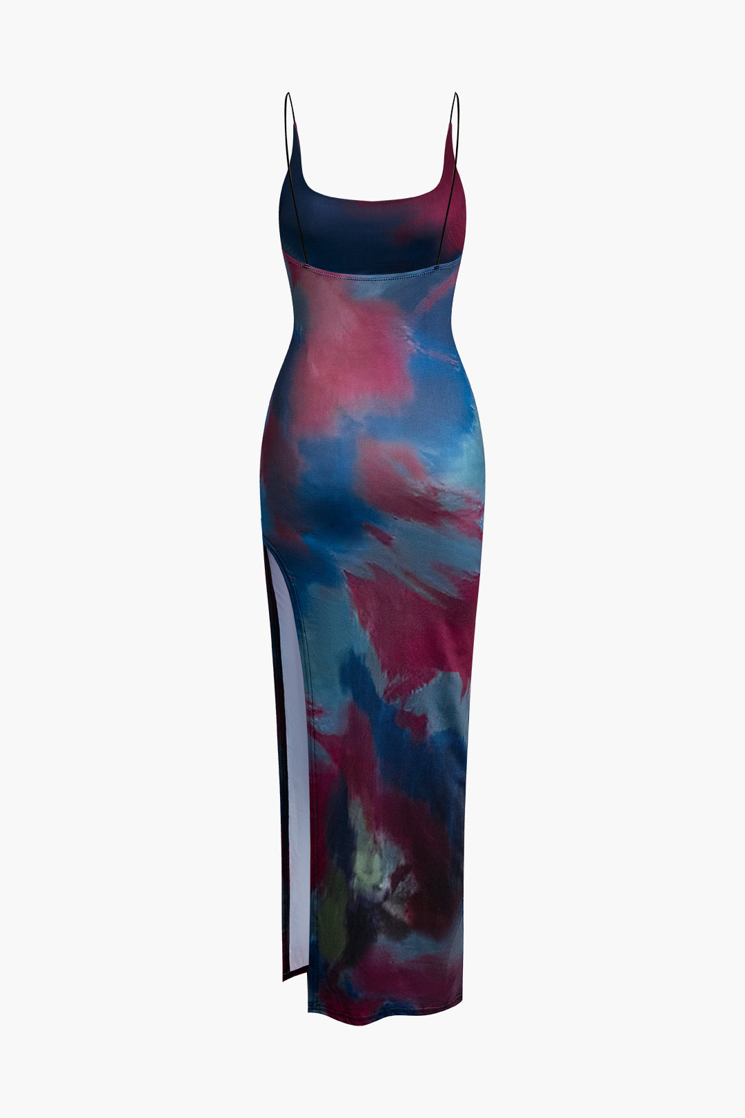 Vestido Midi Tie Dye Espalda Descubierta Con Abertura
