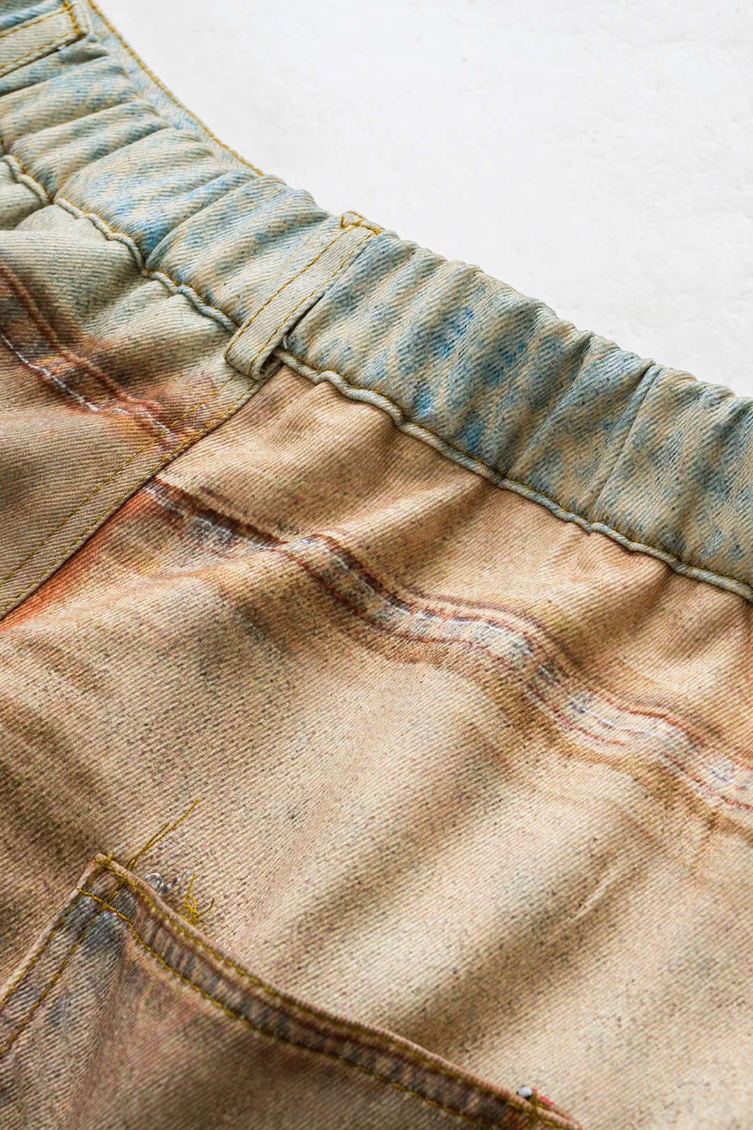 Pantalones Abstractos Con Bolsillos Botón Diario Estilo