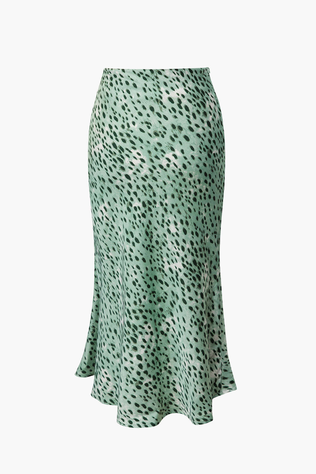 Falda Midi Leopardo Con Cinturón Lazo Y Abertura Frontal