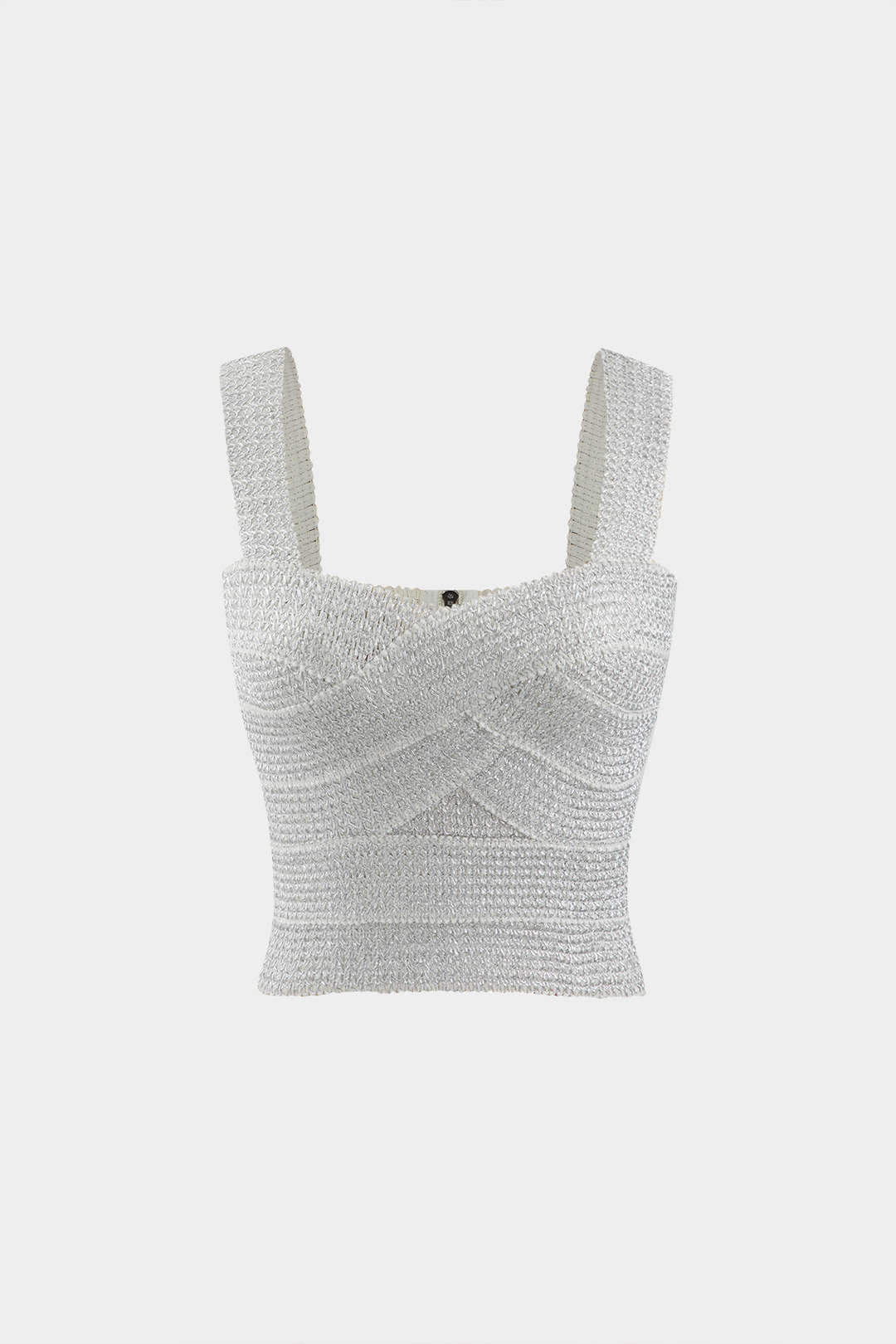 Top Crop de Banda con Cremallera Trasera Elegante y Moderna