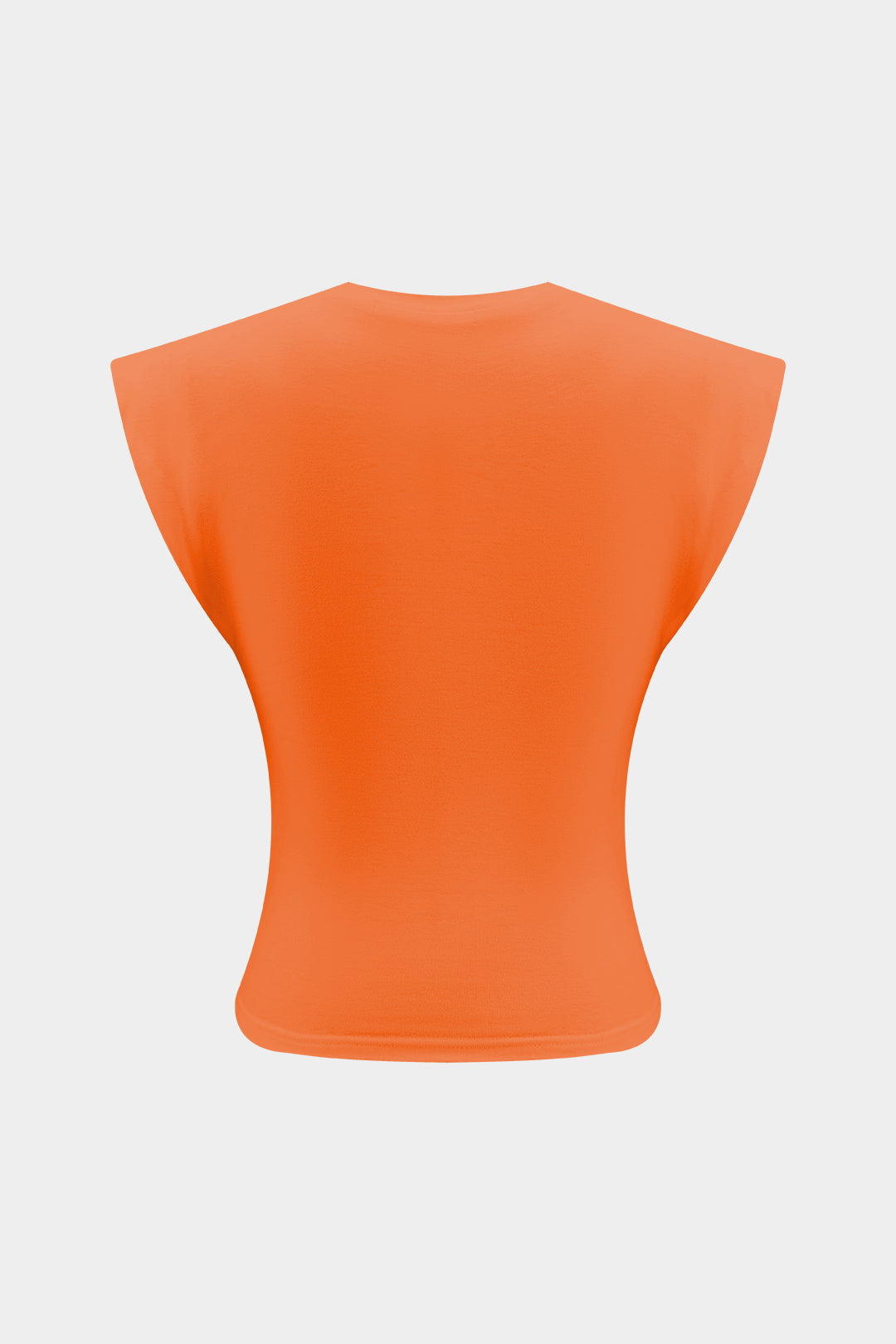 Camiseta De Algodón A Canalé Con Cuello Redondo Liso Diario
