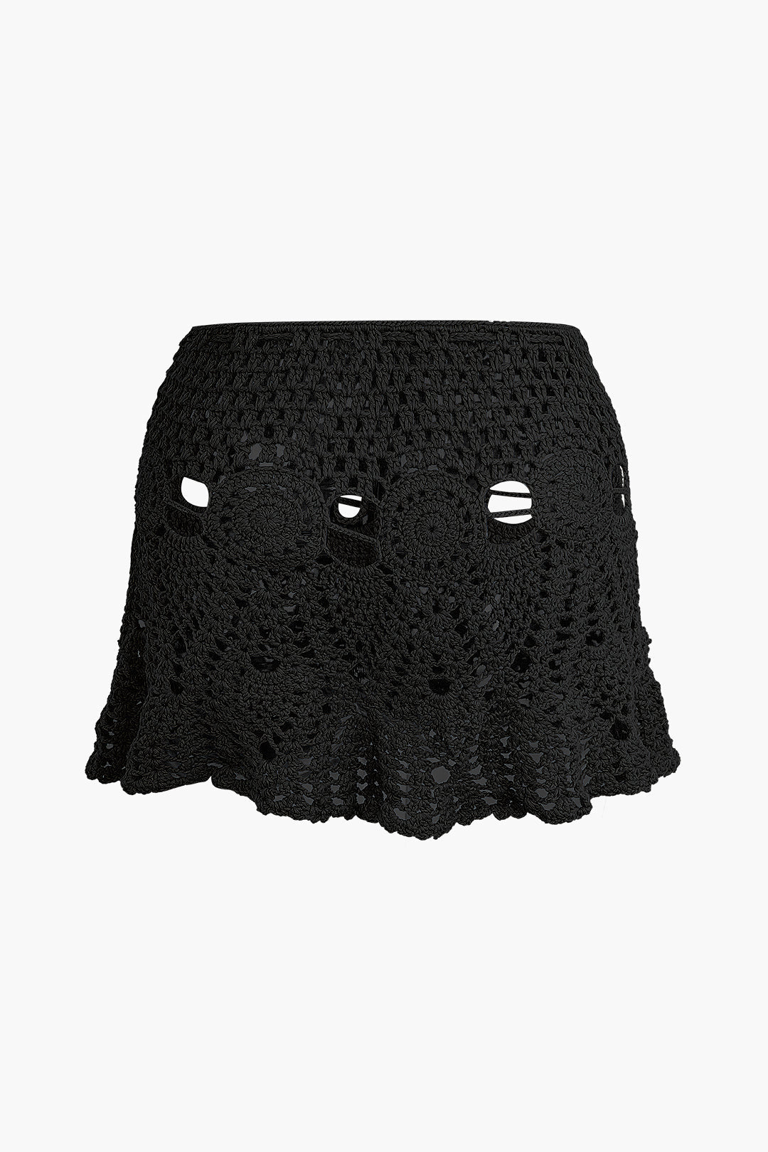 Conjunto Dos Piezas Ganchillo Halter Top Y Falda Mini
