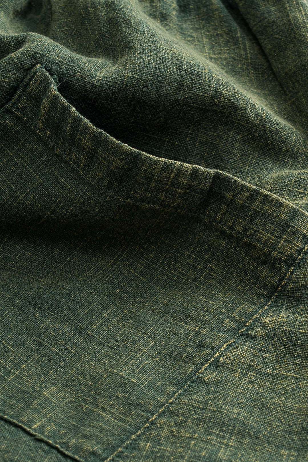 Pantalones Anchos Con Bolsillos Fruncidos Mujer Casual