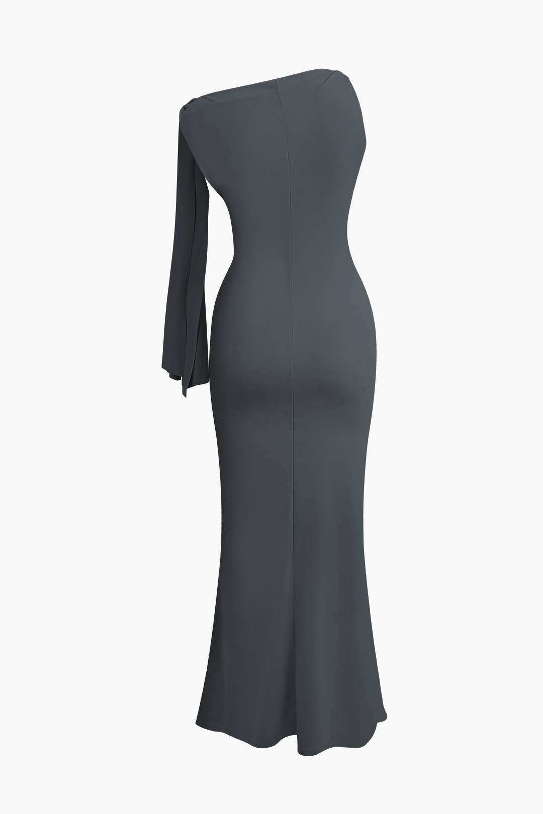 Vestido Maxi Sirena Asimétrico Con Nudo Elegante Lujo