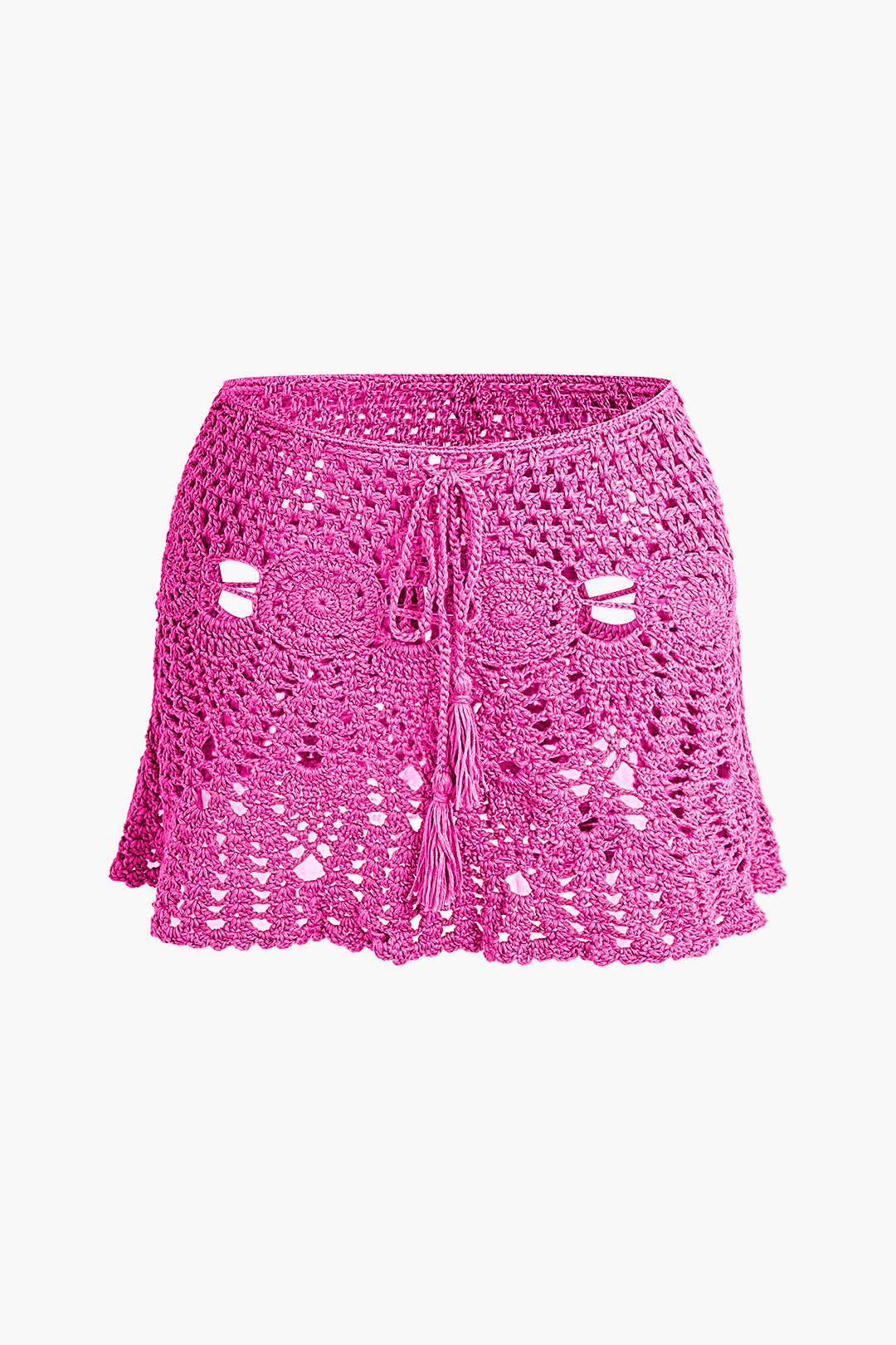 Conjunto Dos Piezas Ganchillo Halter Top Y Falda Mini