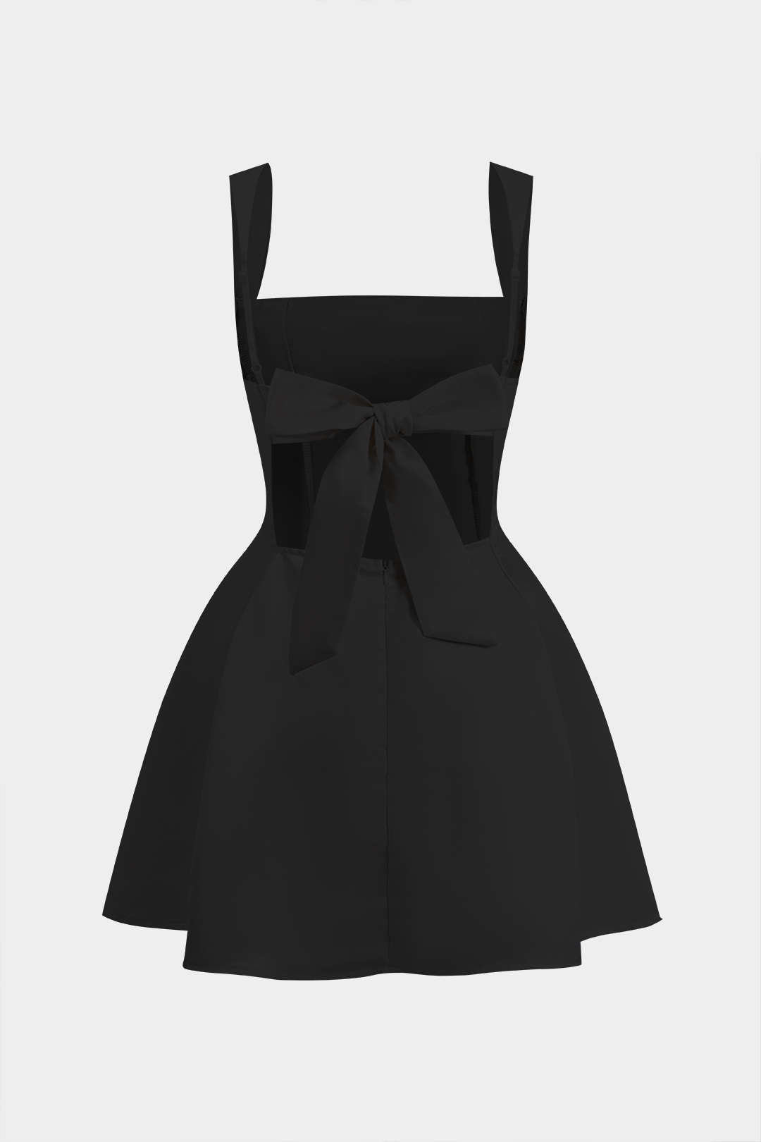 Vestido Mini Con Escote En V Y Cremallera Trasera Elegante