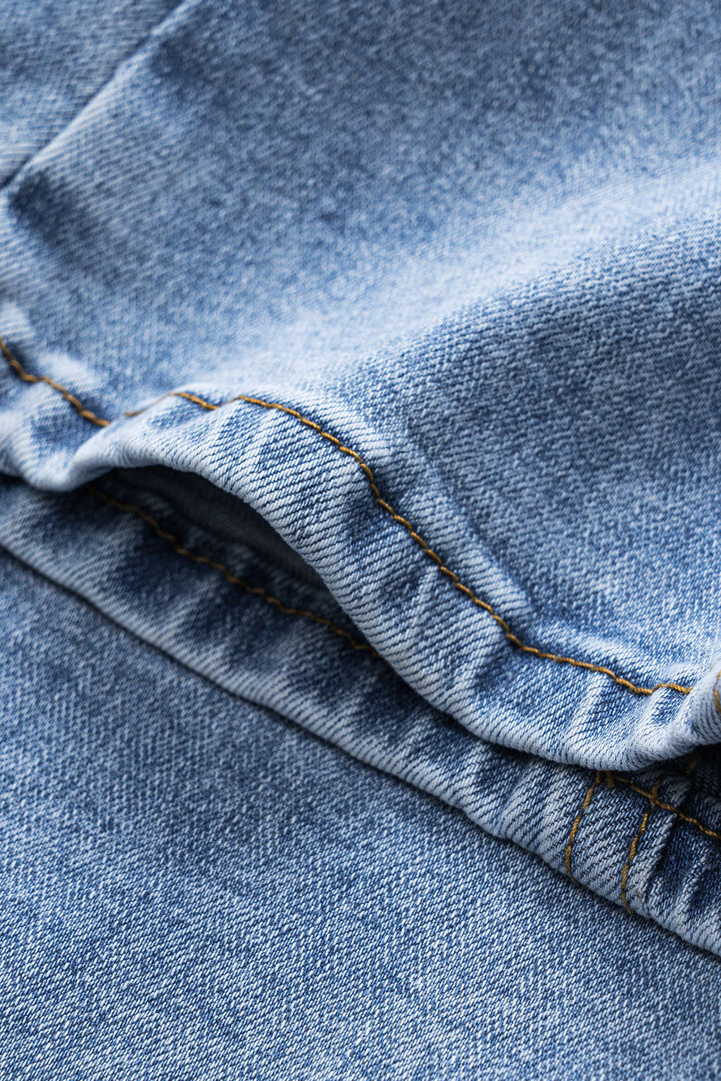 Pantalones Vaqueros Pierna Ancha Bolsillos Abotonados