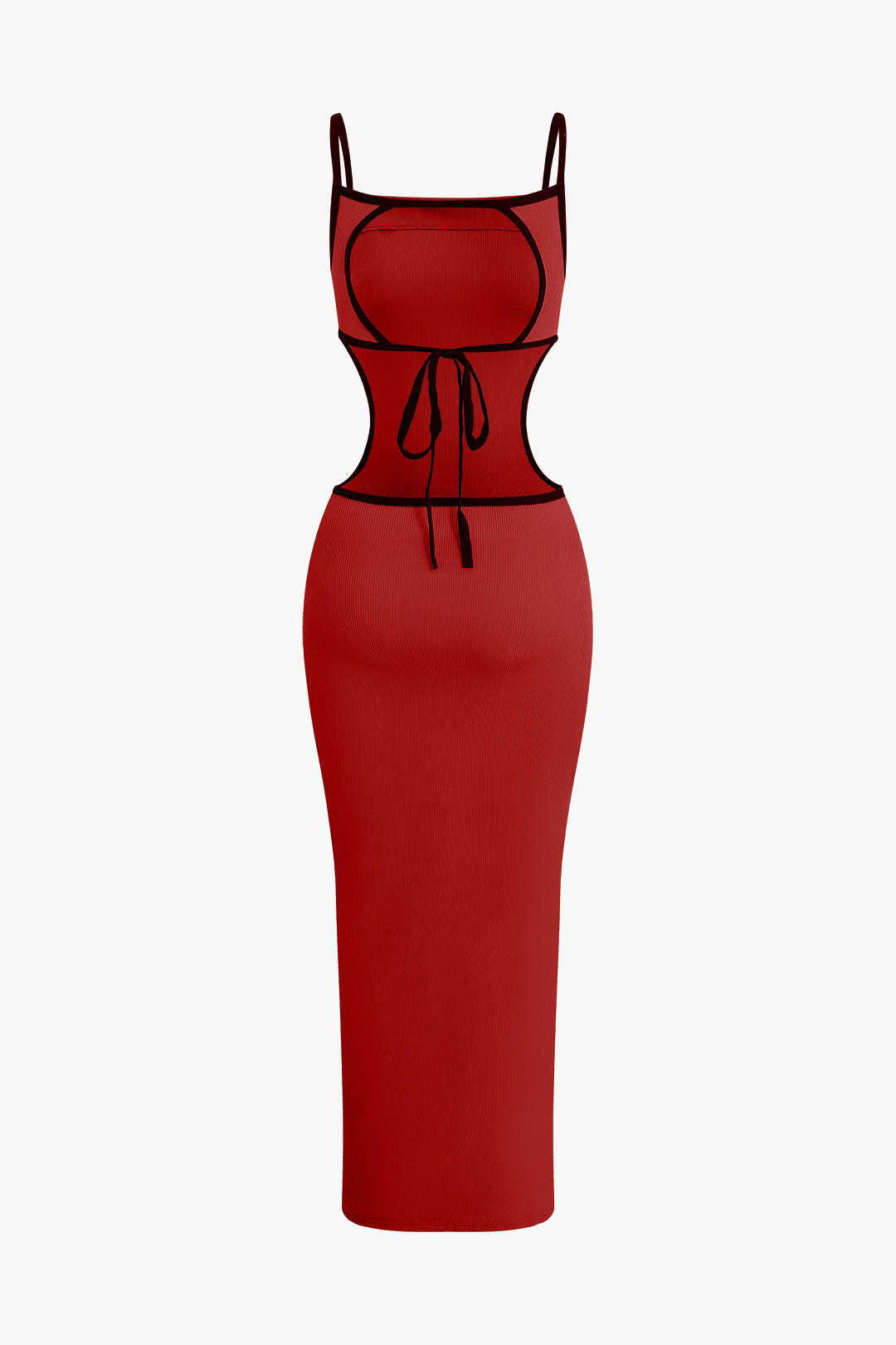 Vestido Maxi Con Espalda Abierta Contrastante Para Noche