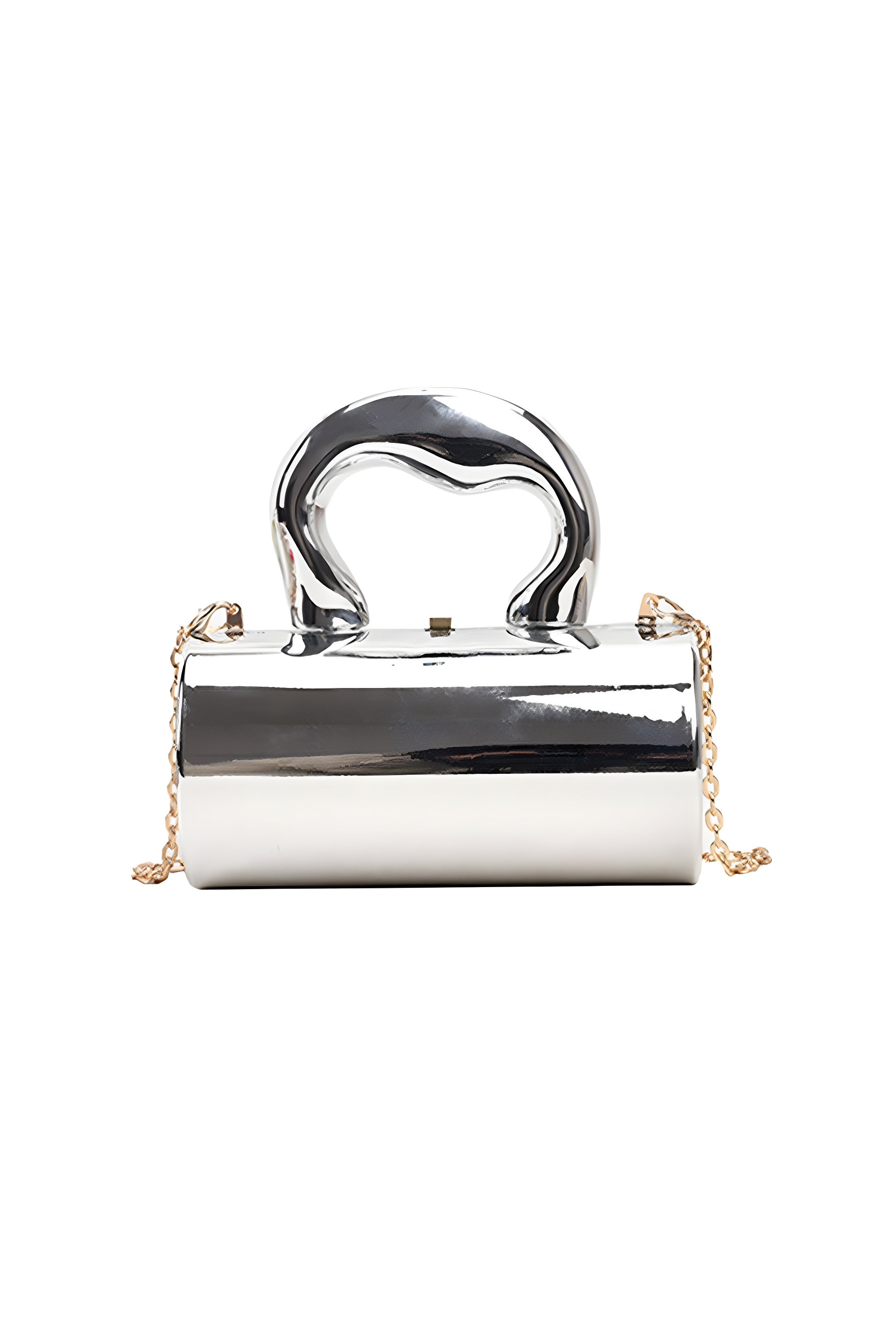 Bolso Tote Metálico Con Silueta Moderna Minimalista