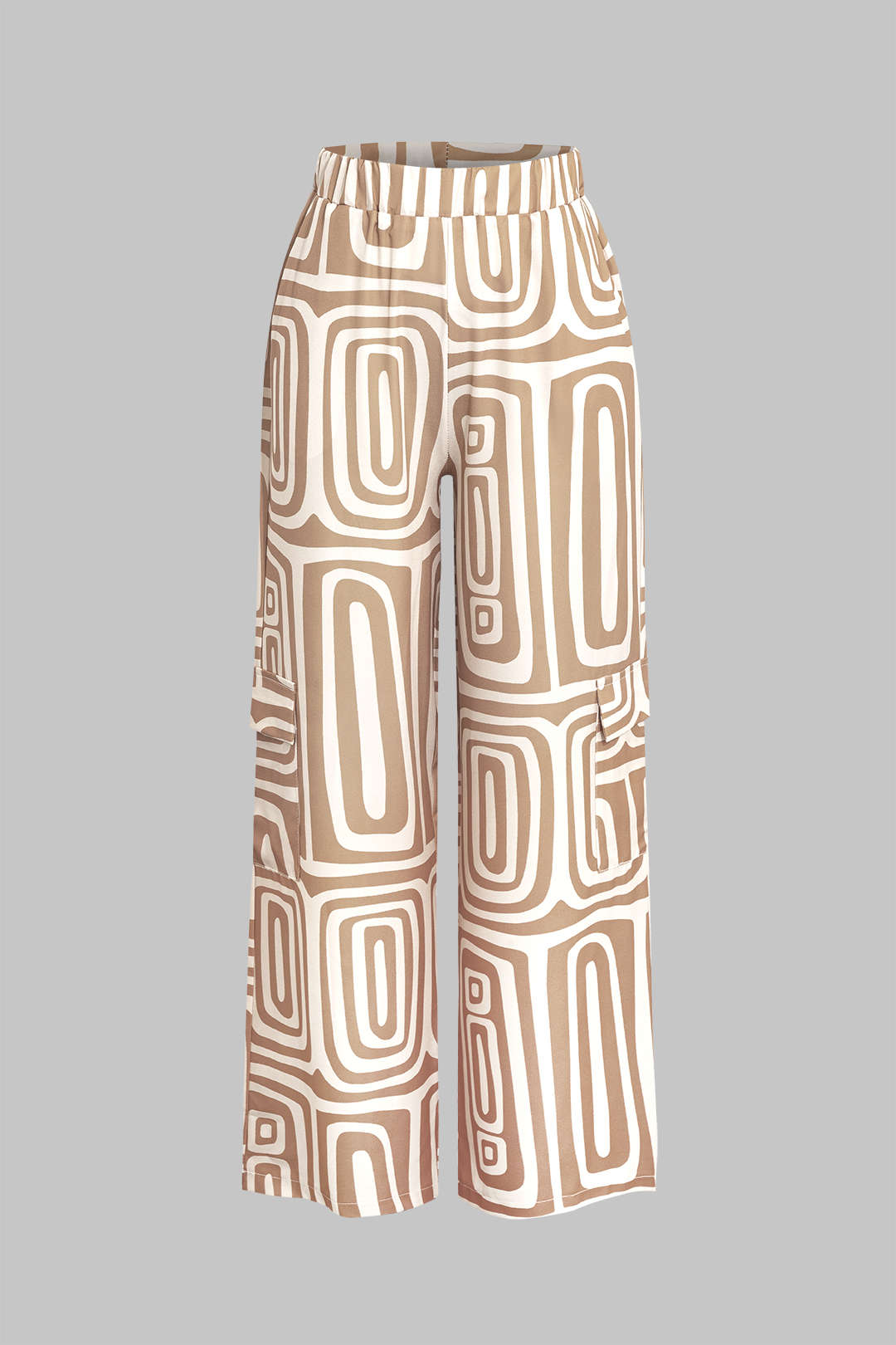 Conjunto Camisa Nudo Cálido Pantalón Estampado Artístico