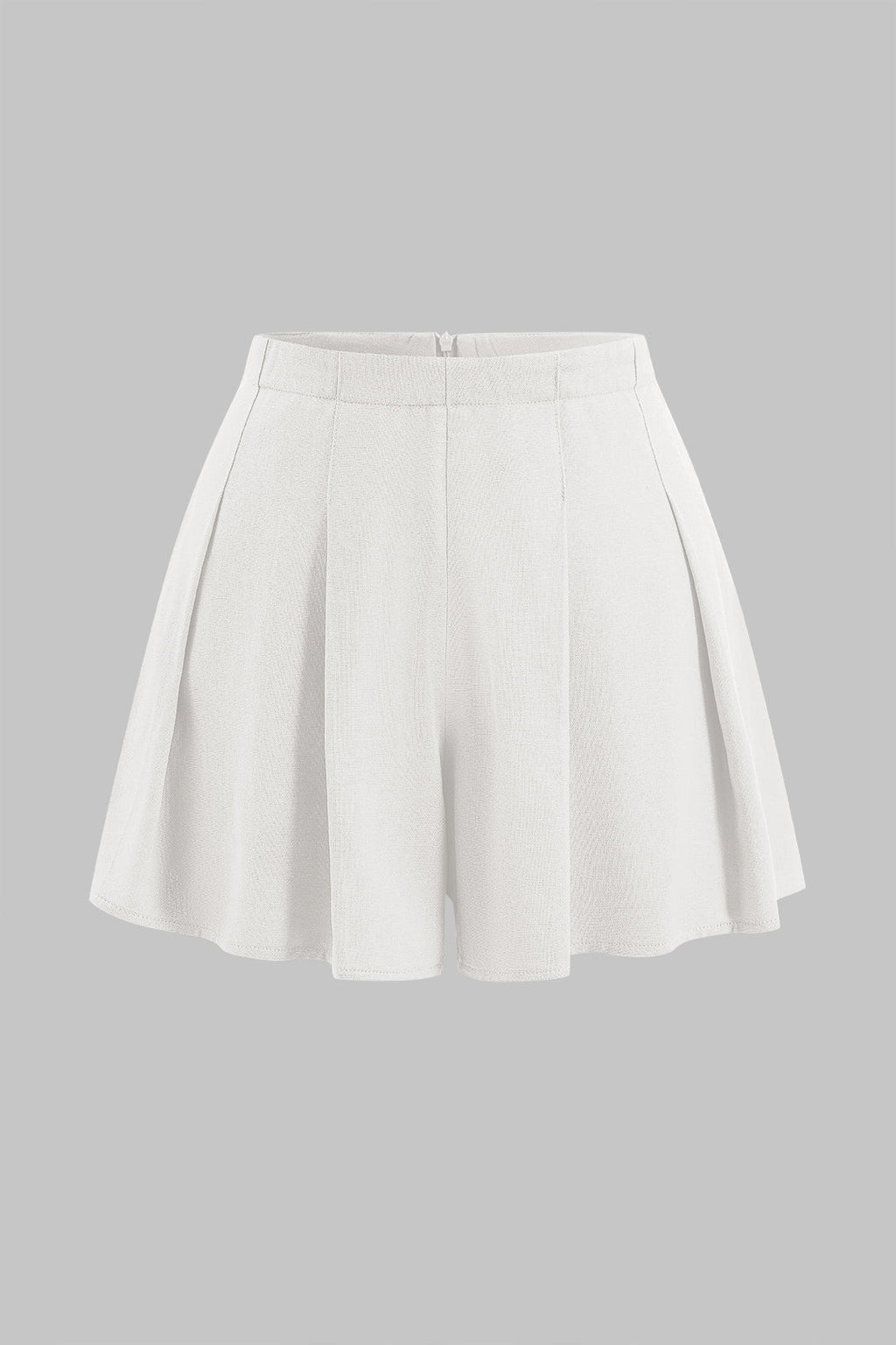 Shorts Plisados De Lino Con Cremallera Verano Ligero
