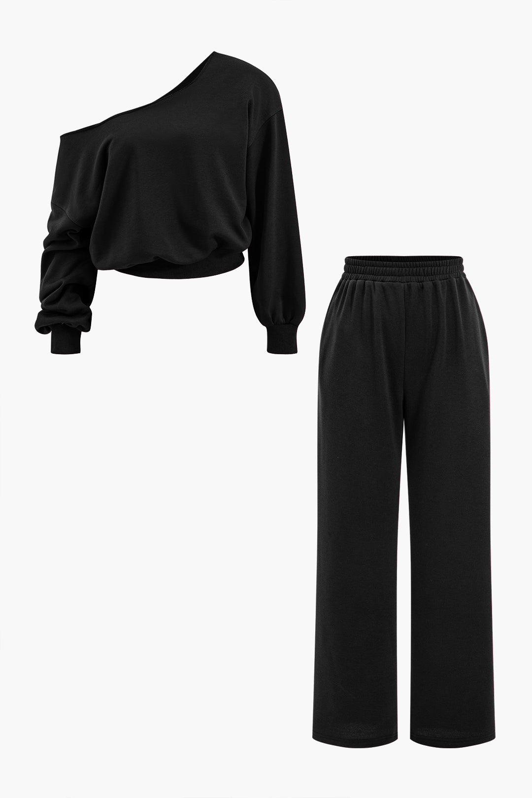 Conjunto Dos Piezas Top Asimétrico Y Pantalón Diario