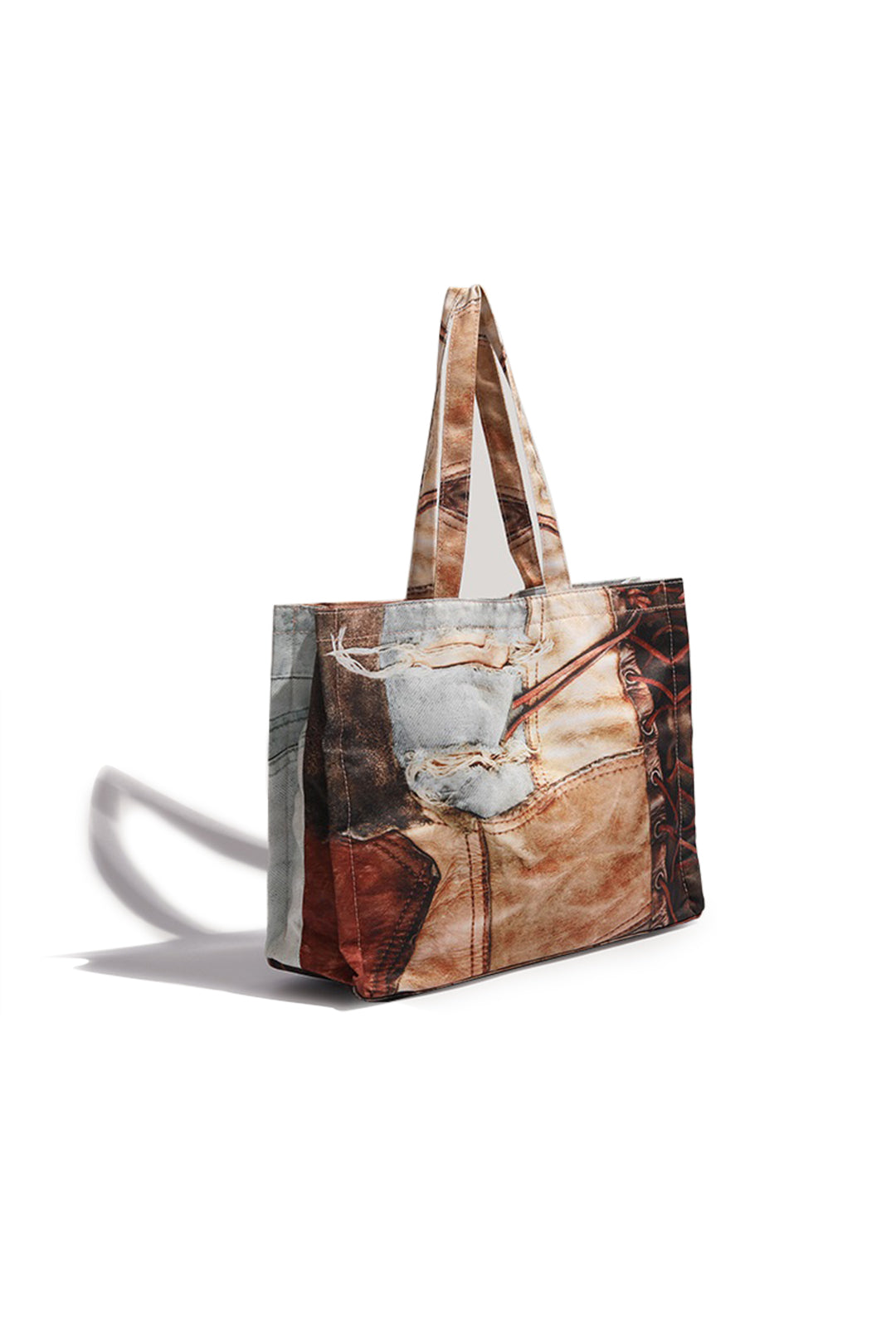 Bolso Tote De Patrón Abstracto Con Silueta Moderna