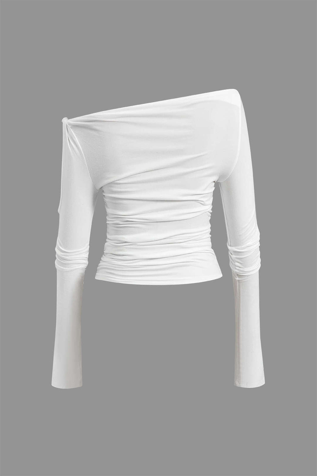 Blusa Recta Detalle Abertura Nudo Twist Manga Larga