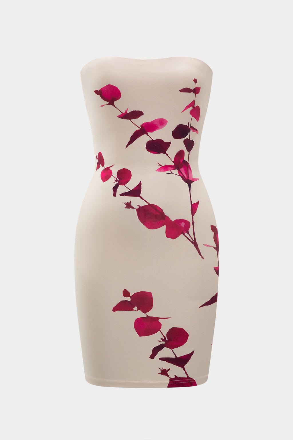Vestido Mini Sin Tirantes Floral Estampado Para Mujer