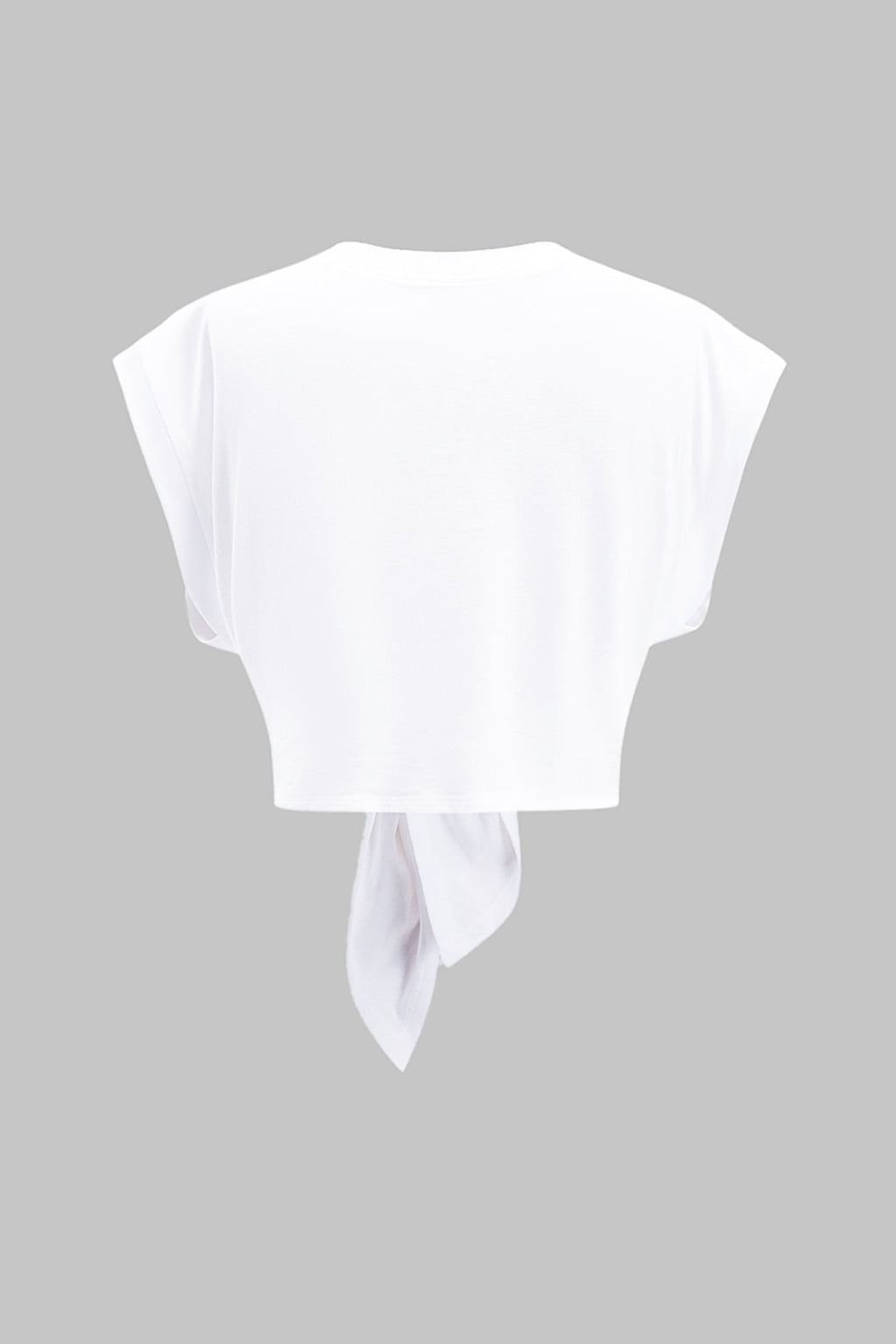 Camiseta Corta Estampada Con Nudo Frontal Cotidiano