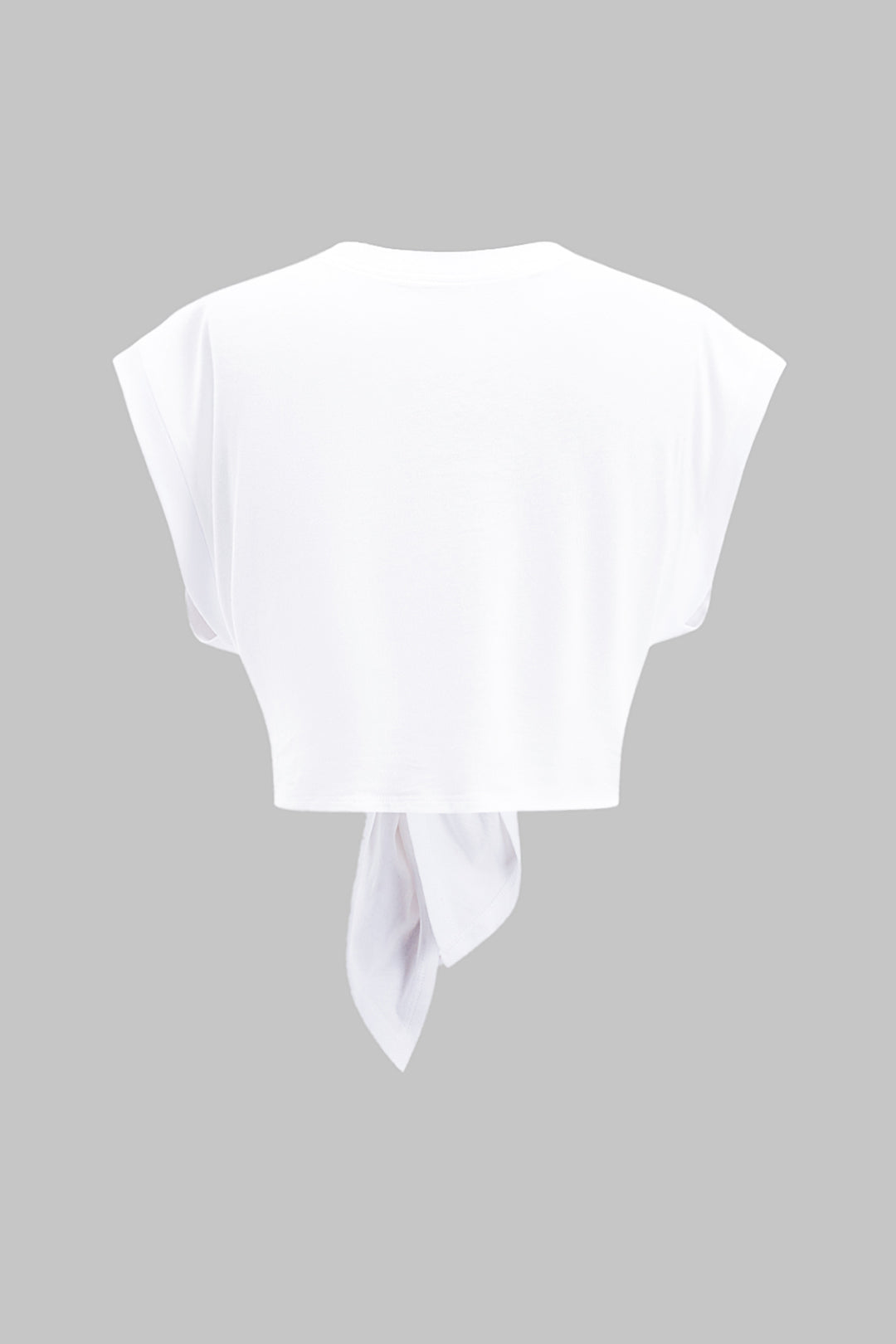 Camiseta Corta Estampada Con Nudo Frontal Cotidiano