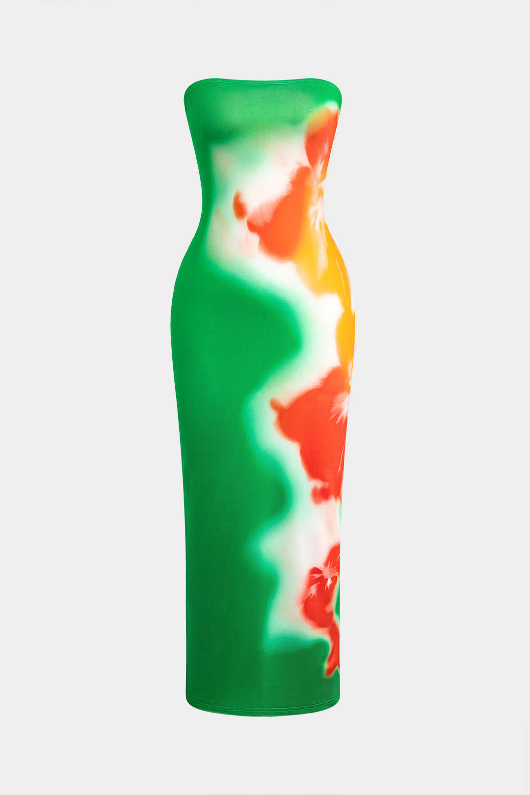 Vestido Maxi Con Estampado Floral Rendija Elegante