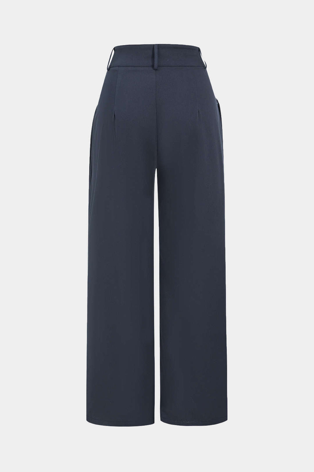 Pantalones Rectos De Pierna Ancha Con Bolsillos Para Trabajo