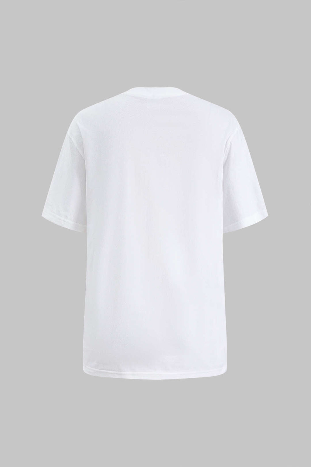 Camiseta Unisex Estampado De Letras Con Cuello Redondo