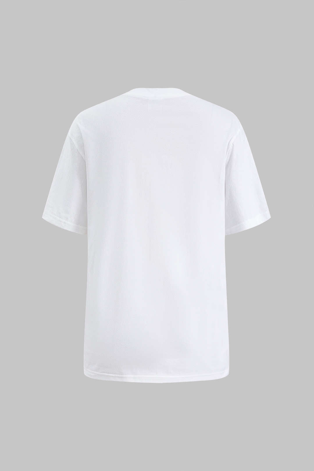 Camiseta Unisex Estampado De Letras Con Cuello Redondo