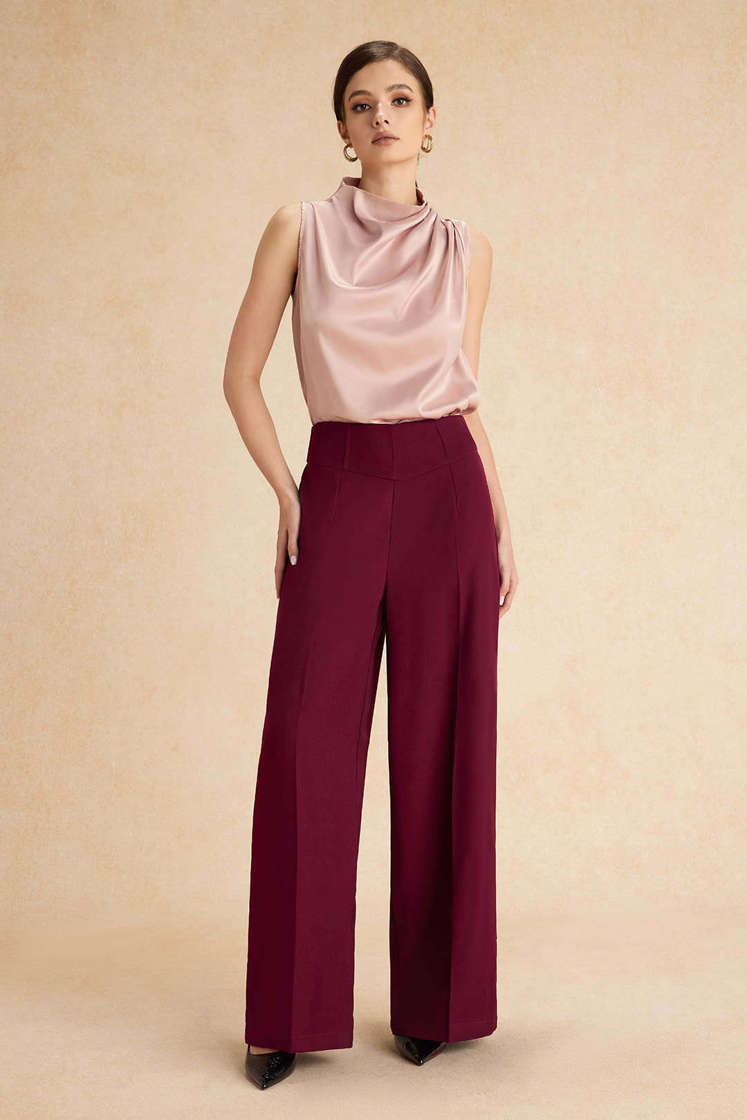 Pantalones De Cintura Alta Anchos Para Mujer Casual Diario