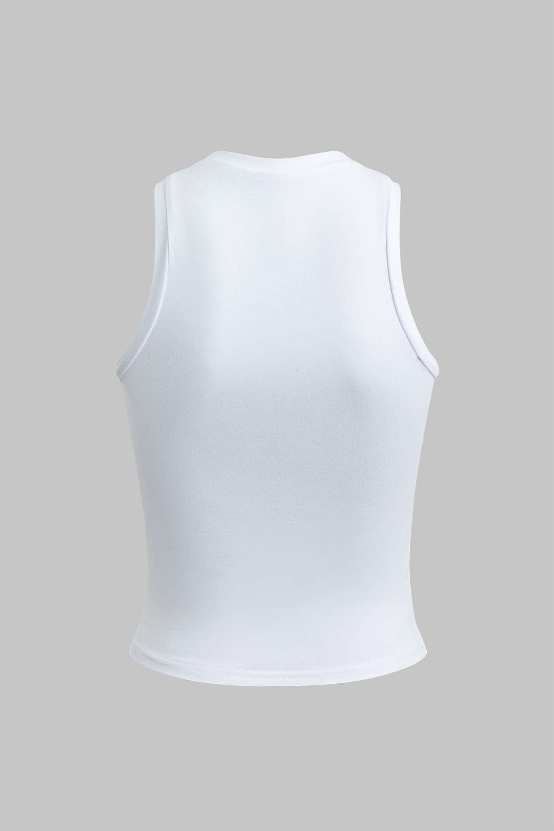 Camiseta Sin Mangas Cuello Redondo Estampado de Texto