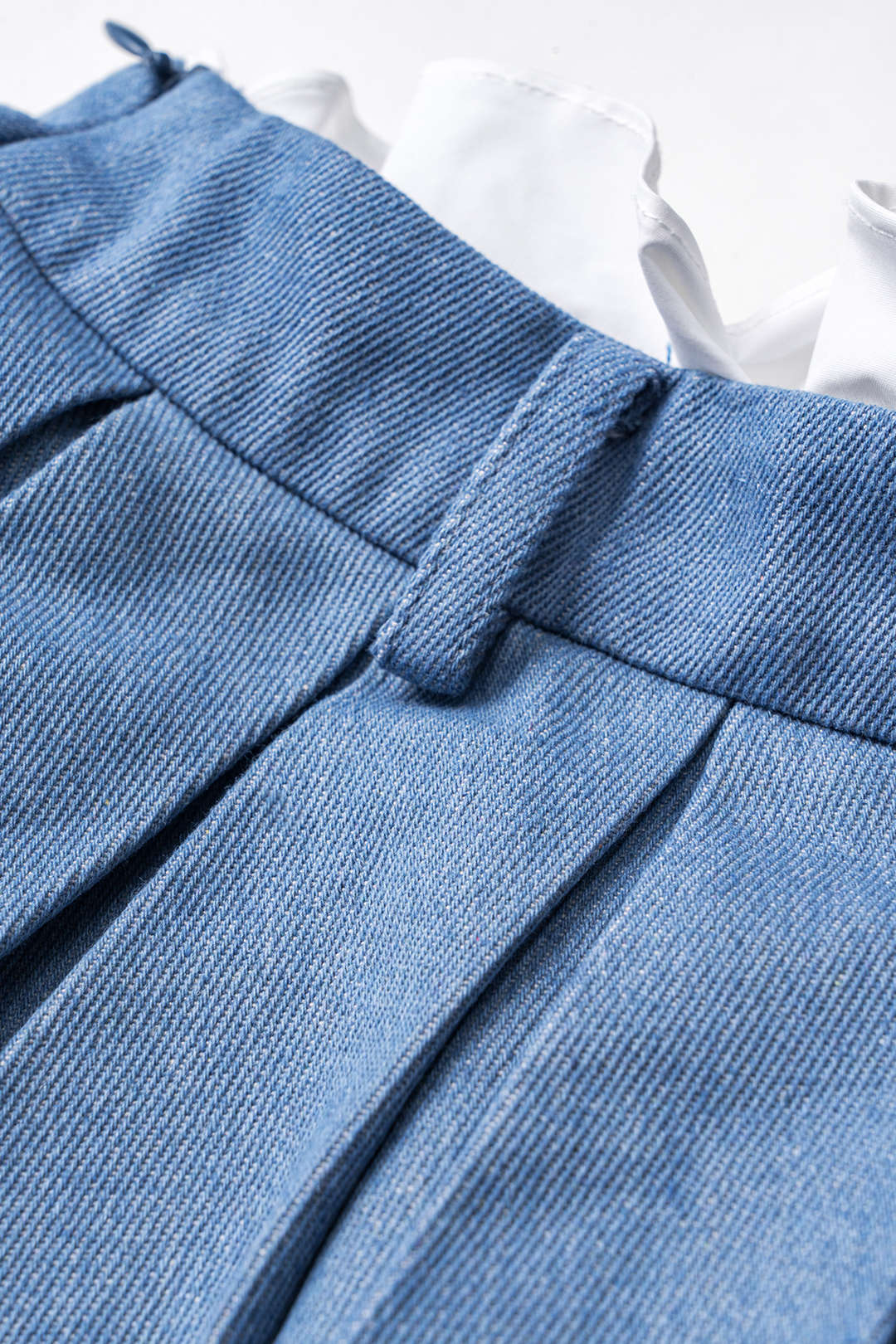 Falda Denim Plisada Patchwork Con Detalles De Panel