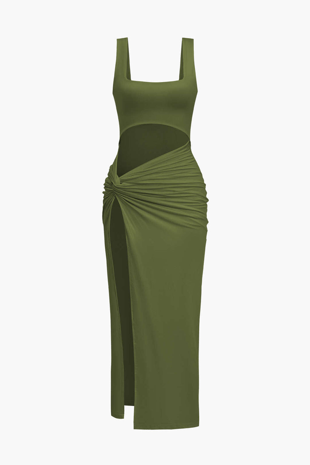 Vestido Midi Reversible Con Abertura Frontal Elegante