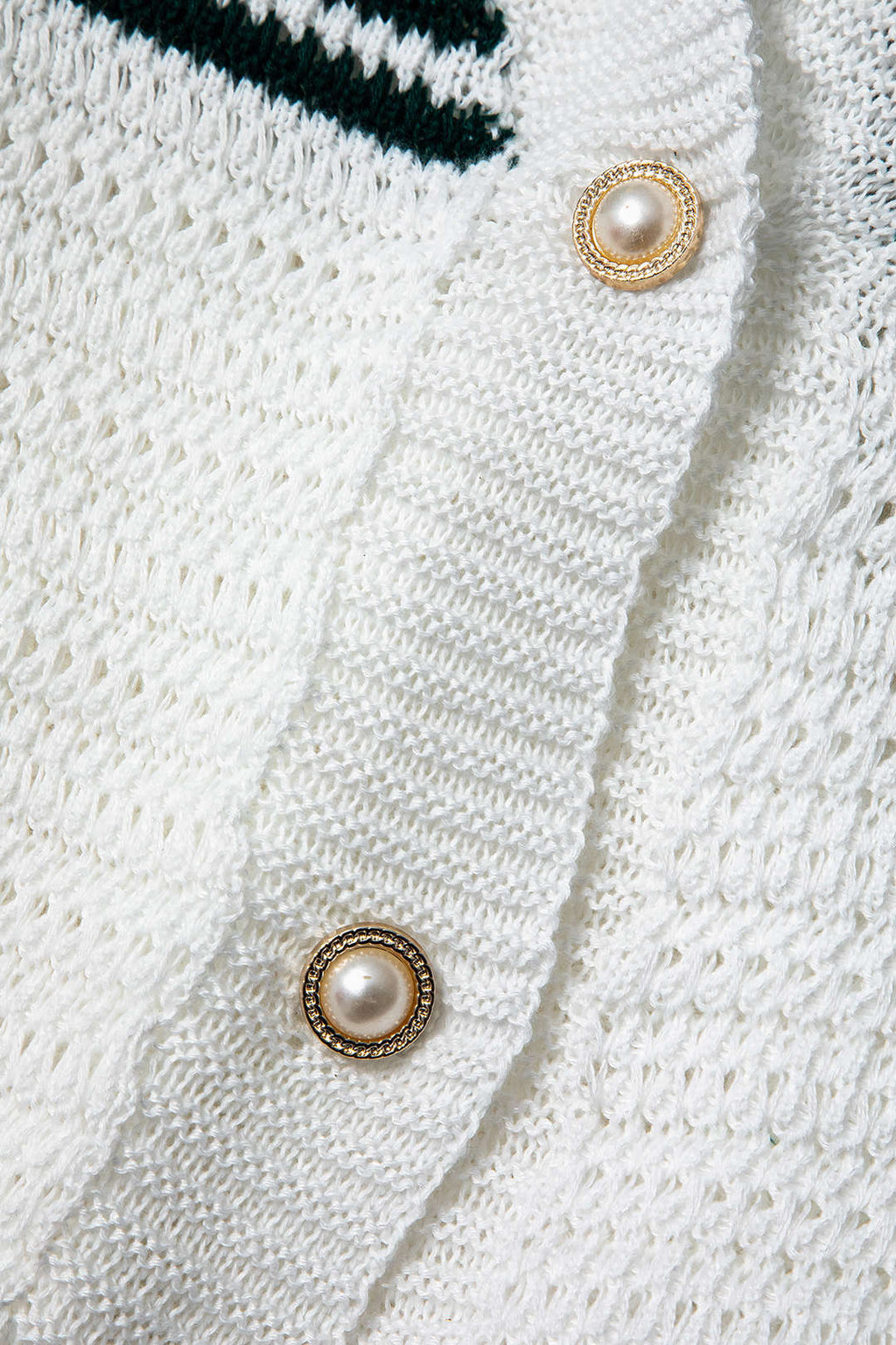 Blusa Crochet Contraste Manga Corta Mujer Elegante