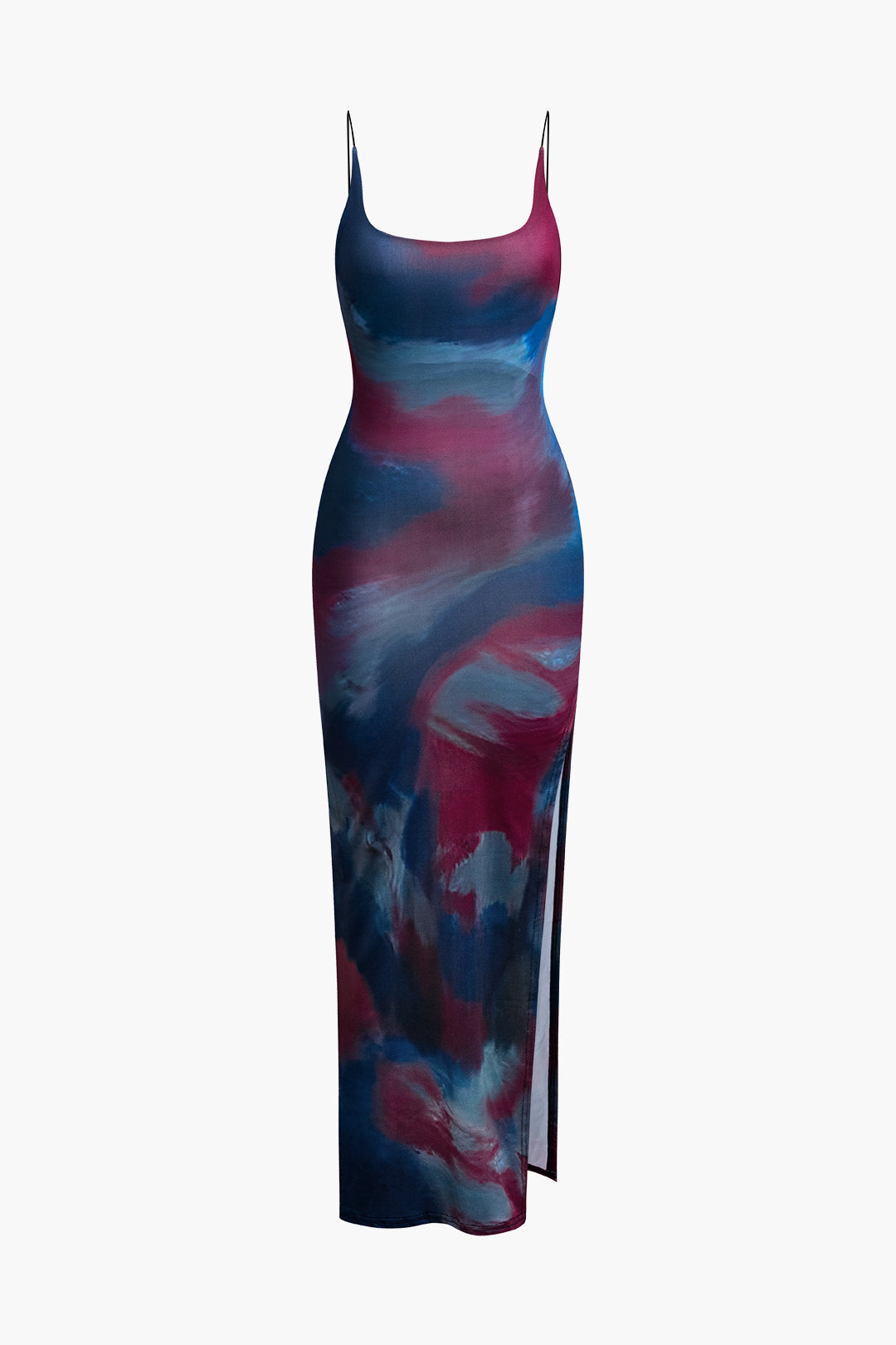 Vestido Midi Tie Dye Espalda Descubierta Con Abertura