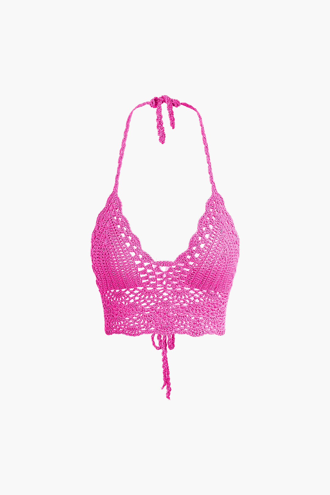 Conjunto Dos Piezas Ganchillo Halter Top Y Falda Mini