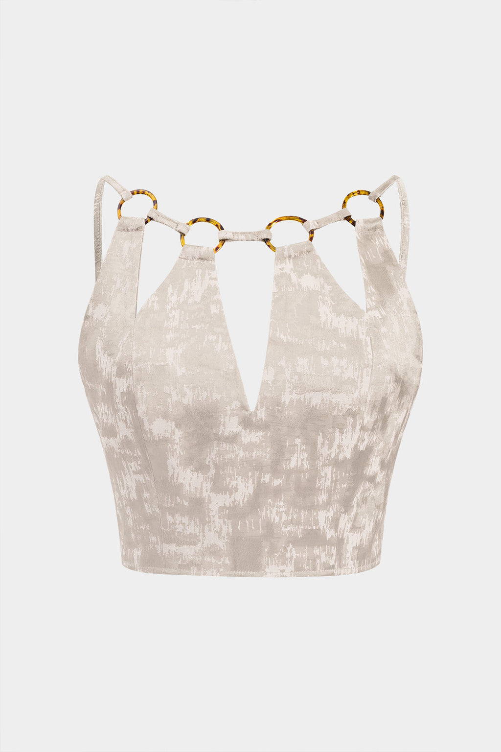 Top de Tirantes Jacquard con Recortes Espalda Abierta