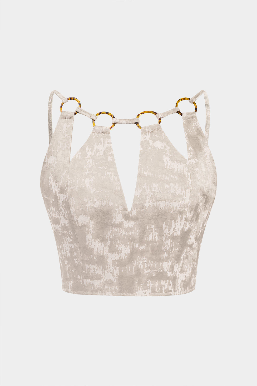 Top de Tirantes Jacquard con Recortes Espalda Abierta