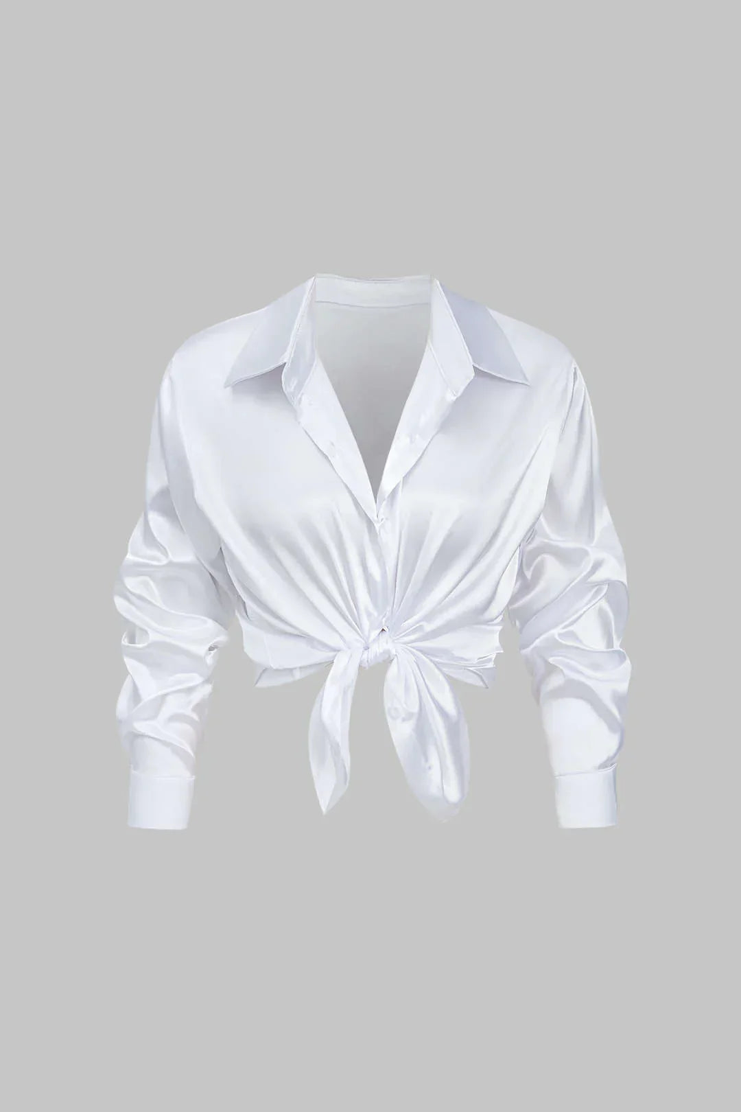 Camisa Rolen Silueta Cuello Clásico Manga Larga Cinturada