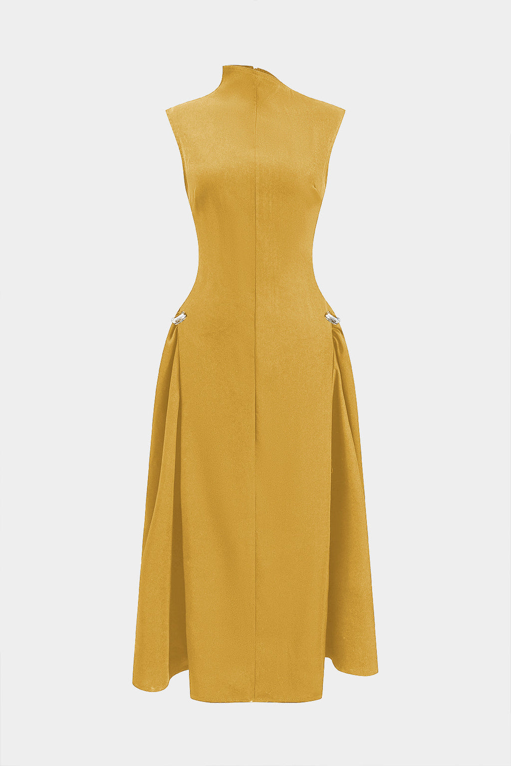 Vestido Maxi Strapless Con Detalle Cierre Metálico