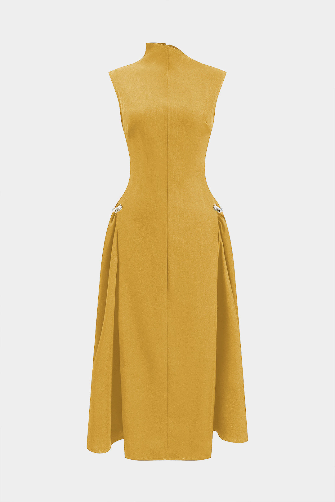 Vestido Maxi Strapless Con Detalle Cierre Metálico