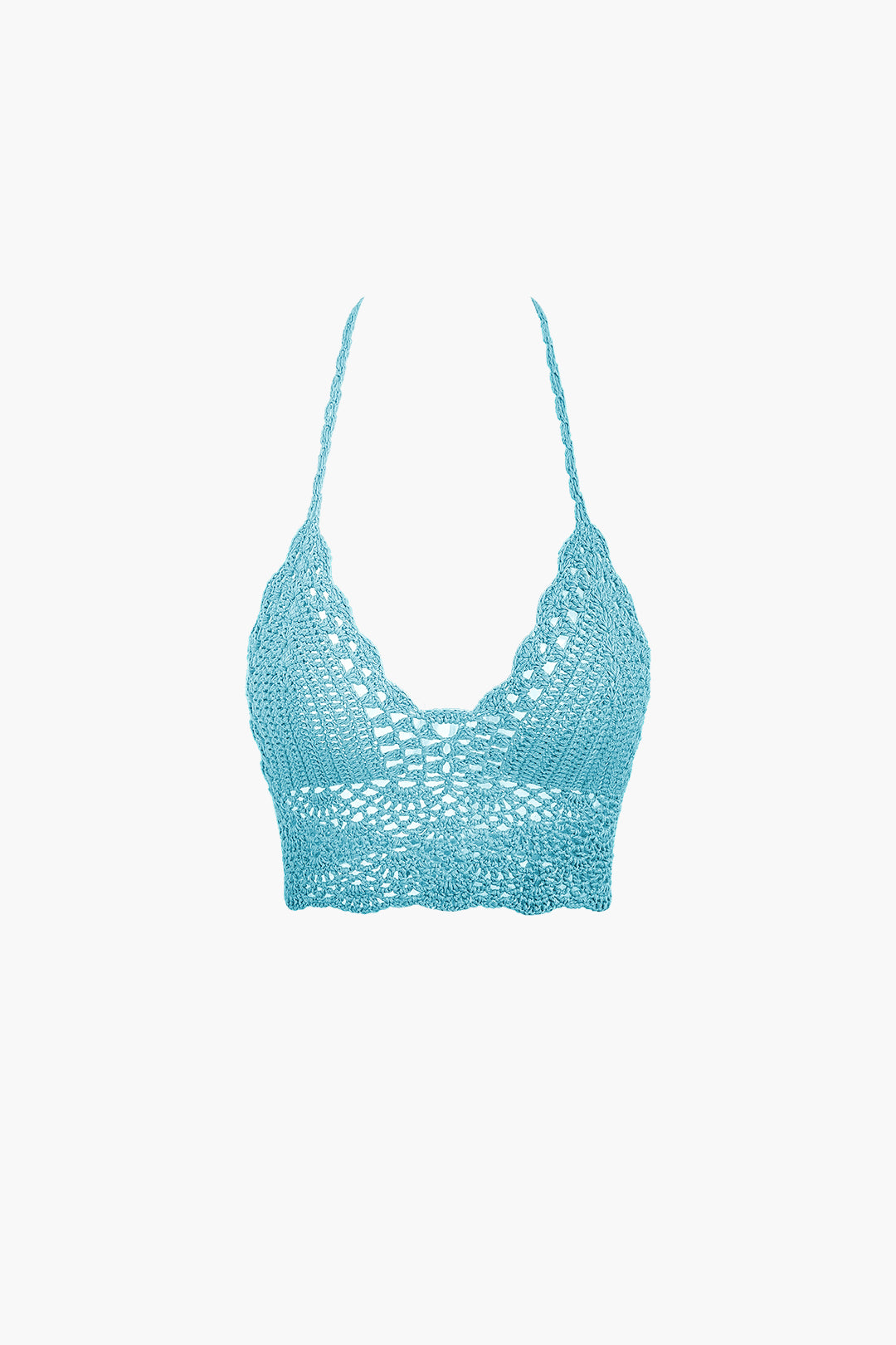 Conjunto Dos Piezas Ganchillo Halter Top Y Falda Mini