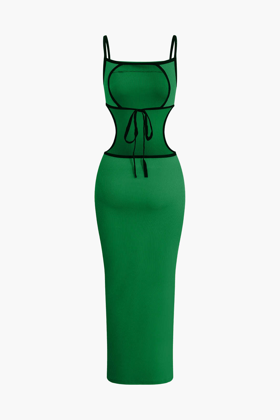 Vestido Maxi Con Espalda Abierta Contrastante Para Noche