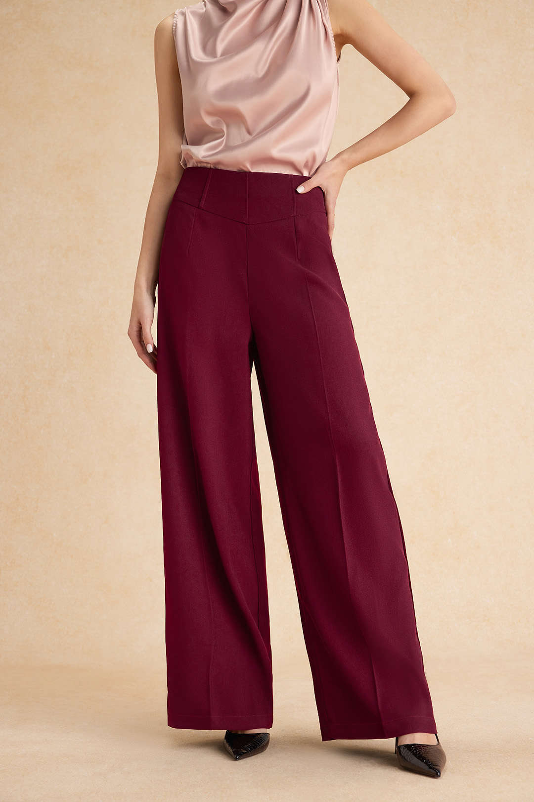 Pantalones De Cintura Alta Anchos Para Mujer Casual Diario