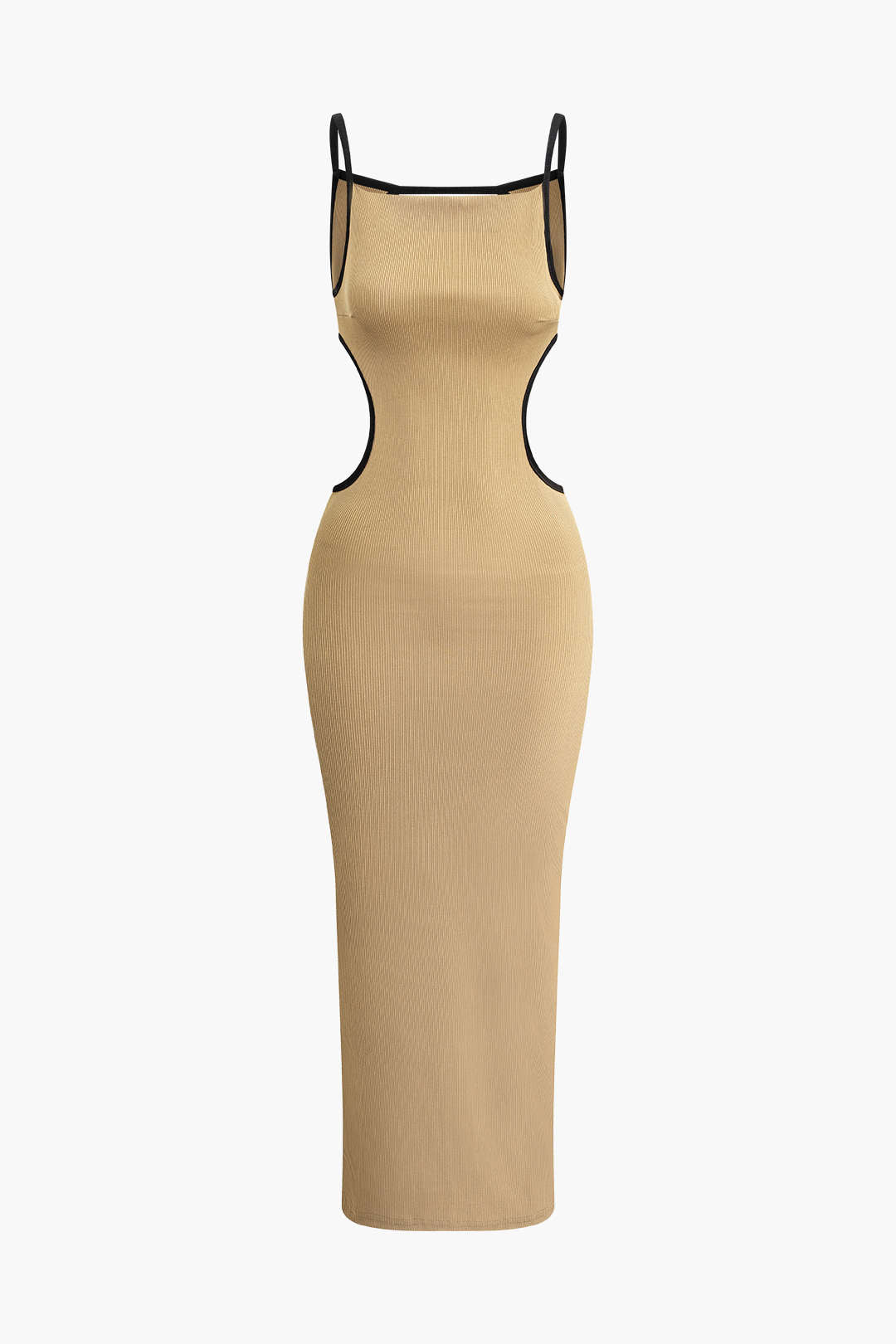 Vestido Maxi Con Espalda Abierta Contrastante Para Noche