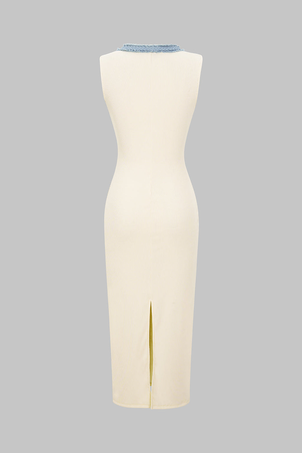 Vestido Maxi Patchwork Contrast Sin Mangas Elegante Moderno