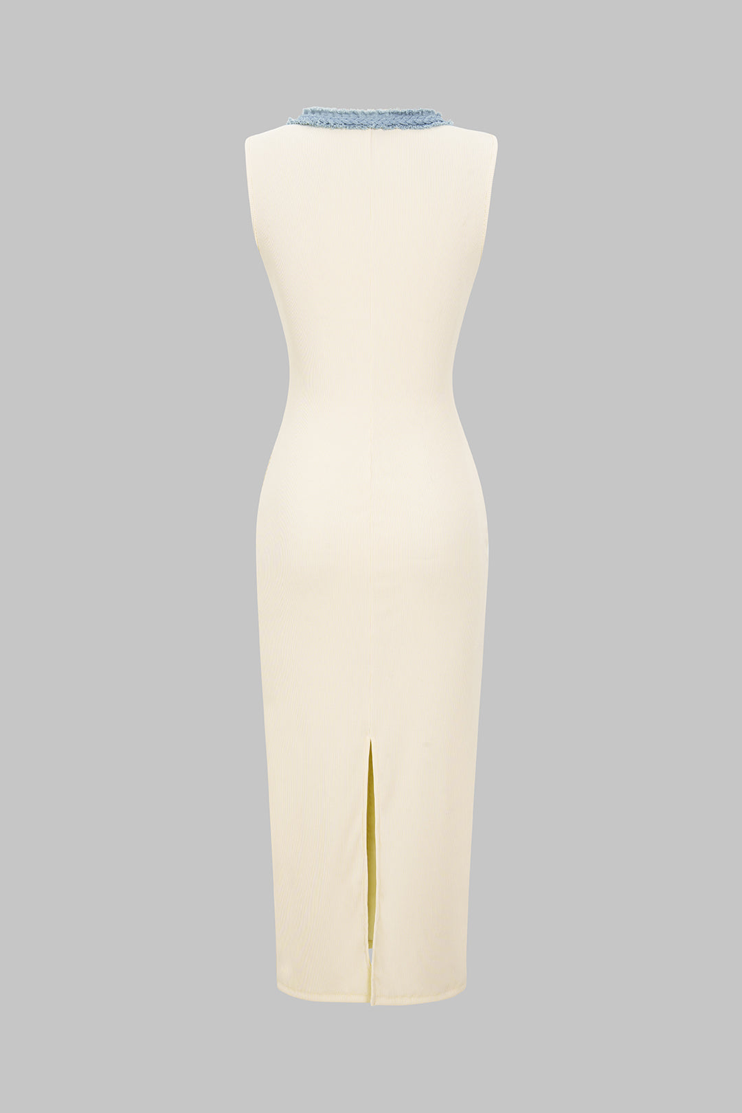 Vestido Maxi Patchwork Contrast Sin Mangas Elegante Moderno