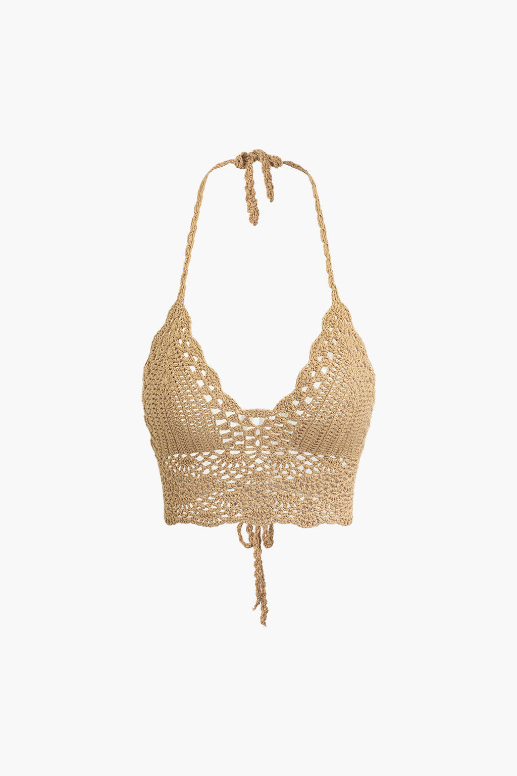 Conjunto Dos Piezas Ganchillo Halter Top Y Falda Mini