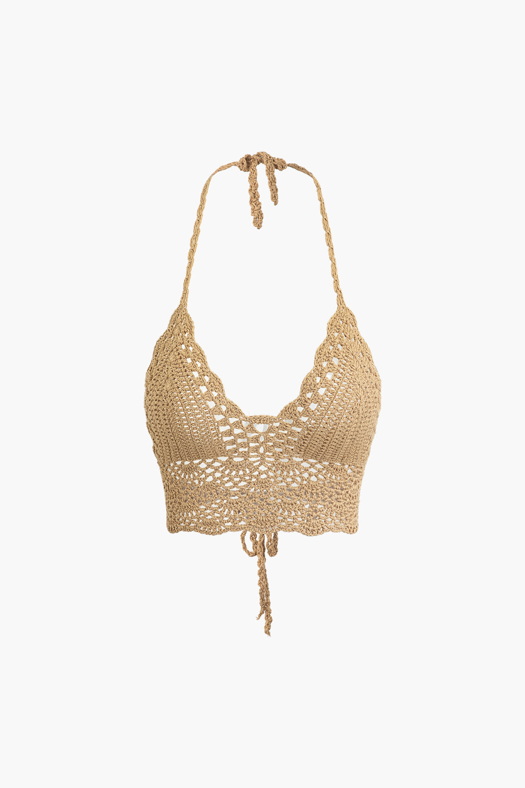 Conjunto Dos Piezas Ganchillo Halter Top Y Falda Mini