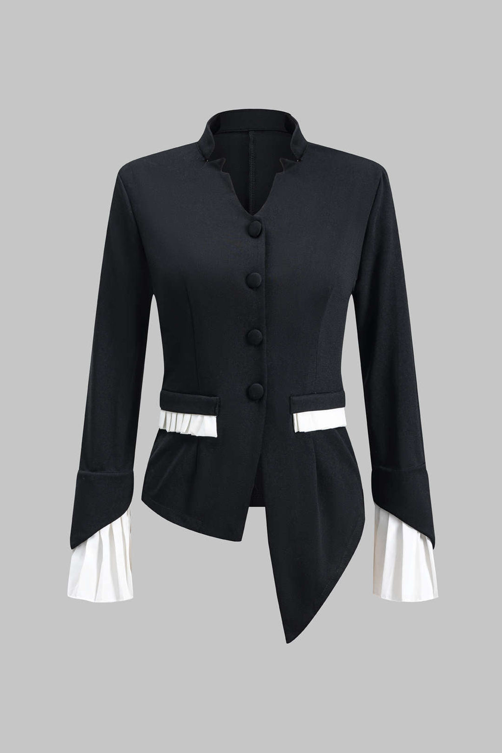 Conjunto Blusa Plisada De Contraste Y Pantalón Ancho