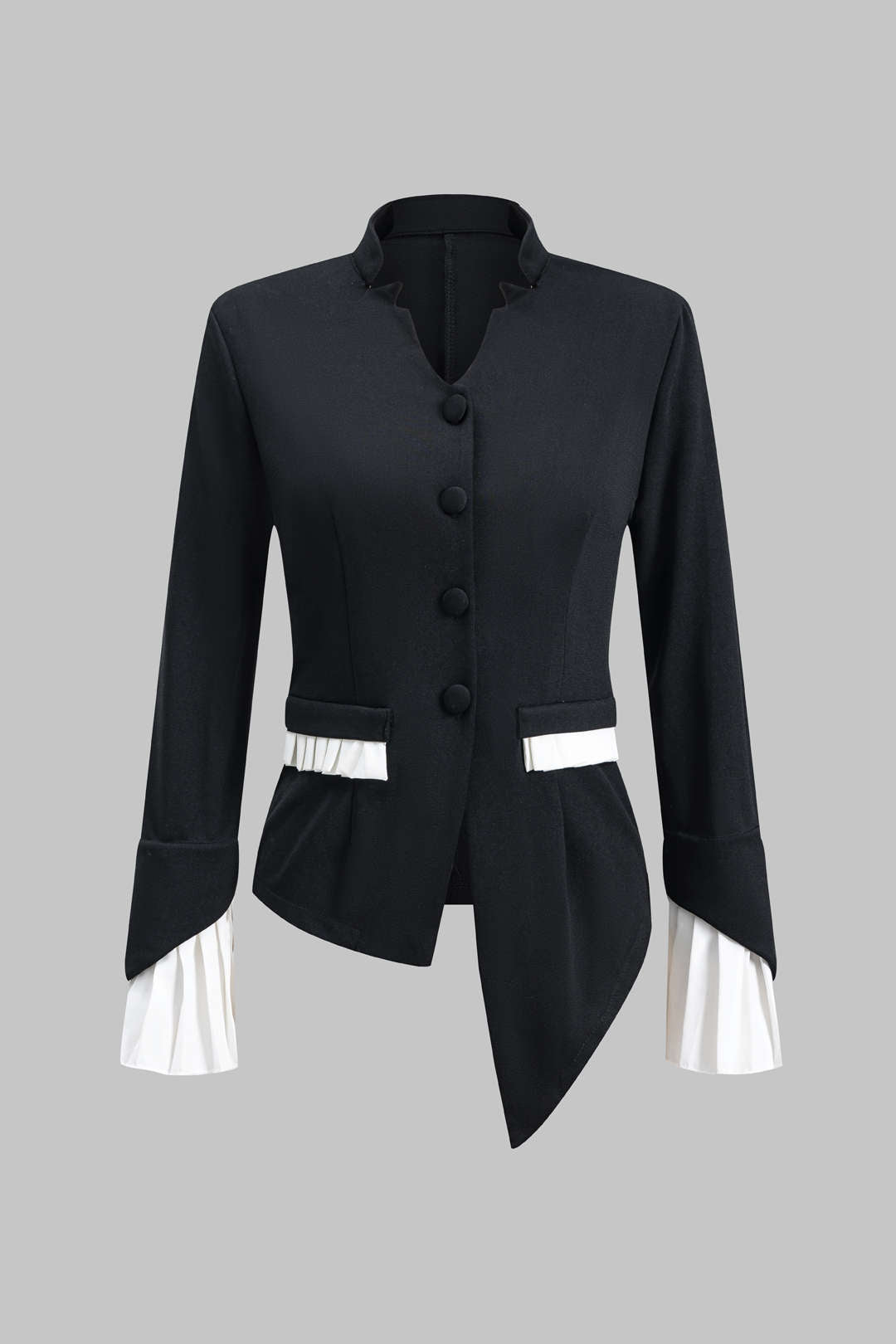 Conjunto Blusa Plisada De Contraste Y Pantalón Ancho